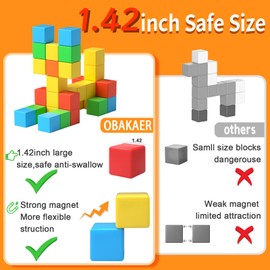Magnetic Building Blocks 3.6 cm Large Magnetic Game Magnetic Building Blocks Magnetic Game Construction Magnets Children Gift Toy from 3-5 Years Boy Girl Birthday Christmas Easter 32 Pieces