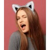 Grey Wolf Ears Headband Grey Cat Ears Headband Gray Fox