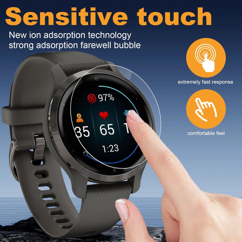 ECZOIL 4-Pack Screen Protector for Garmin Venu 2S TPU Self-Healing