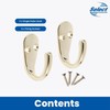 Select Hardware 2X Single Robe Coat Hooks with Screws, Polished