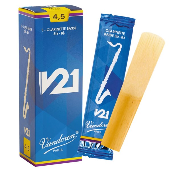 Vandoren CR8245 V21 Strength 4.5 Reeds for Bass Clarinet