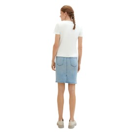 TOM TAILOR Women's Denim Skirt with Drawstring, 10142 Light Stone Blue Denim