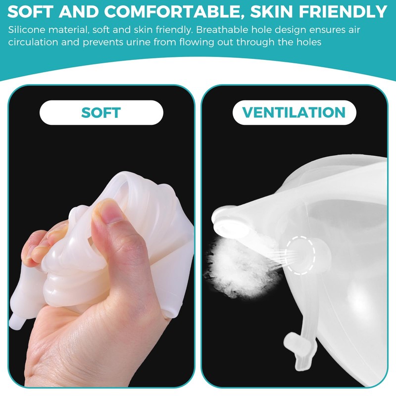 ENLUNTRA Wearable Urinary Drainage Bag for Men(2000 ML*1+1000 ML*2) ，Reusable