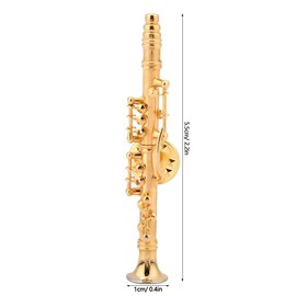Hztyyier Clarinet Brooch Musical Instrument Gold Plated Women Brooch Pins with Gift Box for Collection, colour