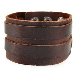 axy LAB1-2 Wide Series Leather Bracelet Real Leather Bracelet Surfer Bracelet Men, Leather, Without Stone