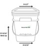 House Naturals 4 Gallon Square Bucket Pail with Plastic Handles