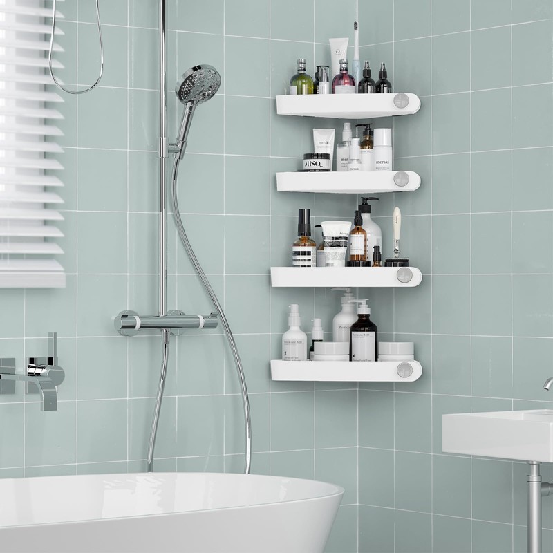 Sotfamily Plastic Shower Caddy Corner (For 90° Only), 4 Pack
