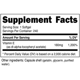 Nutricost Vitamin E 400 IU, 240 Softgel Capsules (3 Bottles)