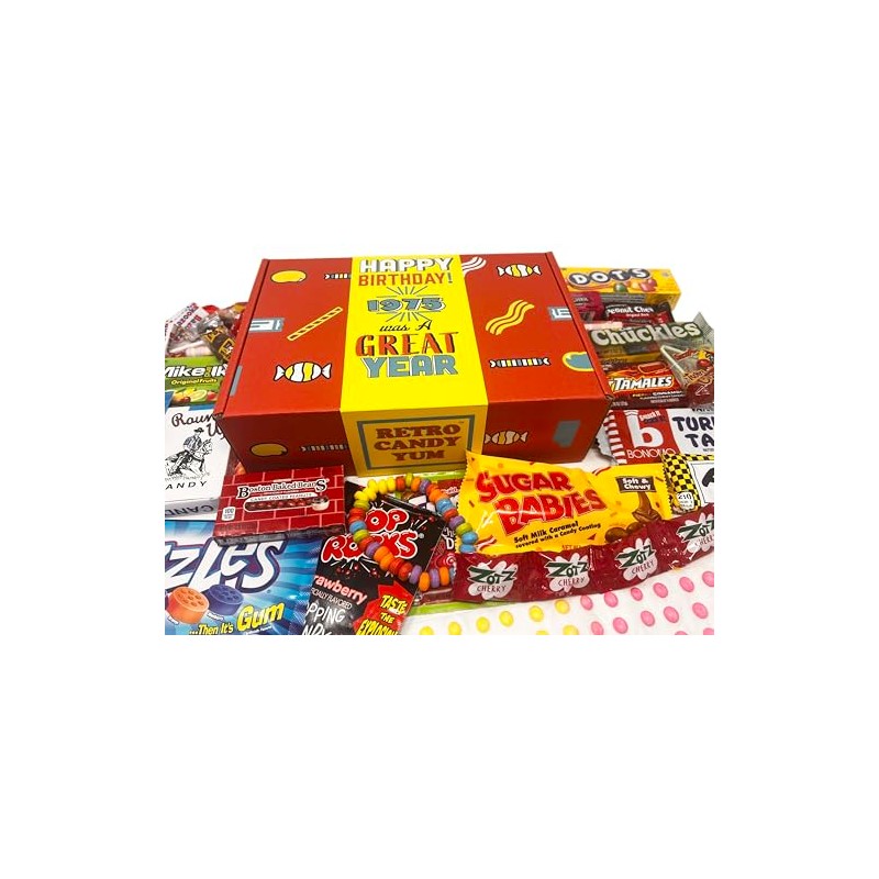 1975 Retro Childhood Candy Gift Box for 50th Birthday 1970s