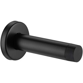 Stainless Steel Door Stopper with Wall Protector – Soft Closing, Black