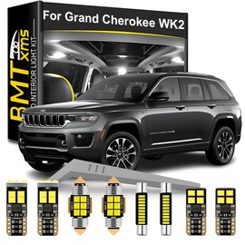 BMT xms 15pcs LED Interior Light Kit Replacement for Jeep Grand Cherokee WK2 2011-2021, Super Bright 6000K White Interior Car Light + Installation Tool