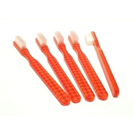 5-PACK New FUN Orange Checker Vintage Toothbrushes By Alan Stuart of New York