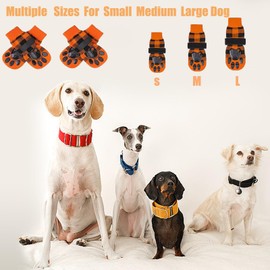 Anti-Slip Dog Sock to Prevent Licking Paws Dog Socks for Hardwood Floors Anti Slip Adjustable Dog Grippy Socks for Senior Warm Dog Protection Socks Small