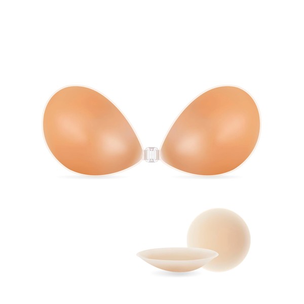 NONIO Adhesive Bra Strapless Sticky Invisible Push up Reusable Silicone