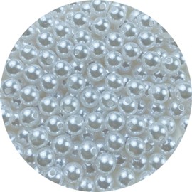 200pcs Pearl Beads 10mm Pearl Craft Beads Smooth Round Loose Pearls with Holes for Bracelet Necklace Earring Jewelry Making Sewing Crafts Home Decoration Vase Filler (White)