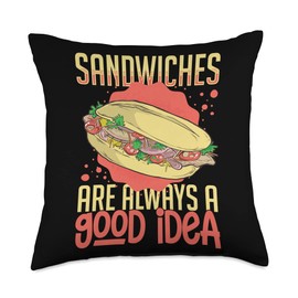 Sandwich Bread Lunch Food Maker Toaster Recipe Throw Pillow