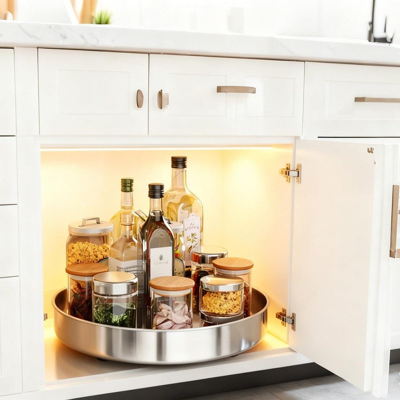 Lazy Susan Kitchen Organiser, Turntable Organiser, 360 Degree Rotating Storage
