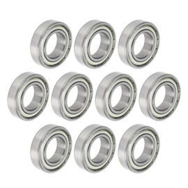 ACROPIX 6005ZZ Deep Groove Ball Bearings P0 25x47x12mm Lubricated Bearings Double Metal Seal Silver Tone Scooter Skateboard Wheel - Pack of 10