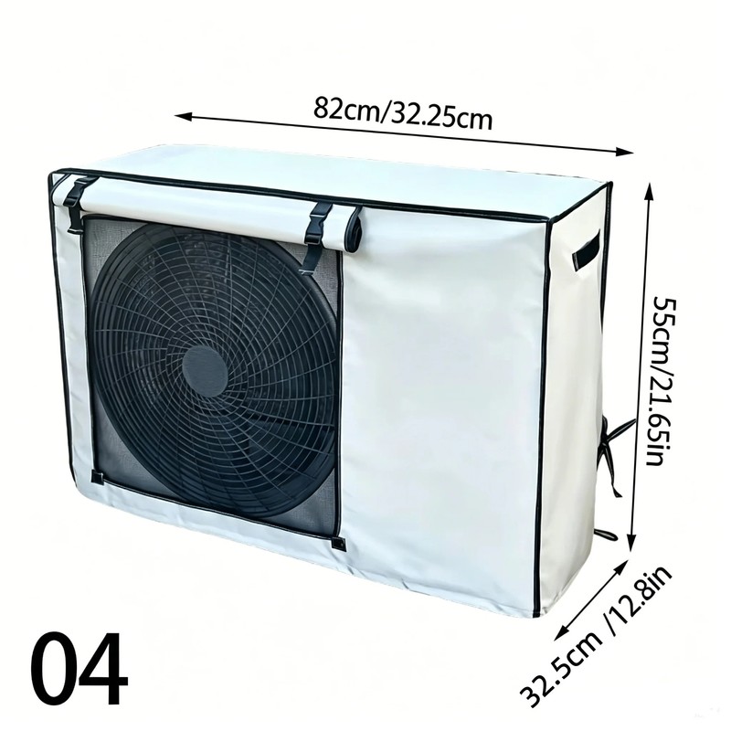 Outdoor Air Conditioner Cover, Oxford Cloth Weather Protector with Roll-Up