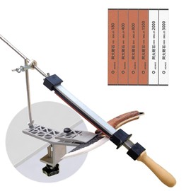 Professional Sharpener with 6 Sharpening Stones, Fixed Angle Kitchen Chef Knife Sharpening Set, Grinding Grip System Tool, Professional Sharpening
