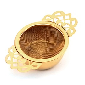 Gokoti Stainless Steel Tea Strainer with Drip Bowl Easy Clean Loose Leaf Hanging Infuser Filter Kitchen Tool