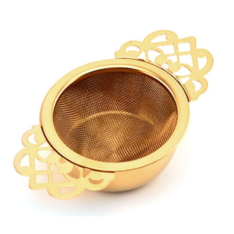 Gokoti Stainless Steel Tea Strainer with Drip Bowl Easy Clean