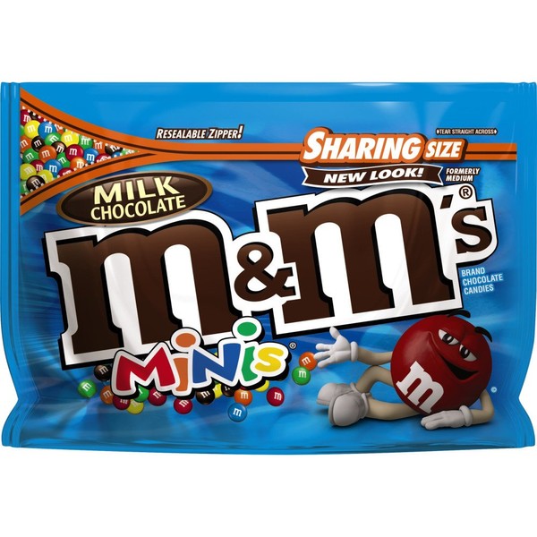 M&M'S Milk Chocolate MINIS Candy Sharing Size 10.1-Ounce Bag (Pack of 8)