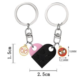 JUFORLFY Valentines Day Gifts For Him And Her Spider Matching Heart Keychains For Couples Keychain For Boyfriend Girlfriends Anniversary Keychain For Wife Husband