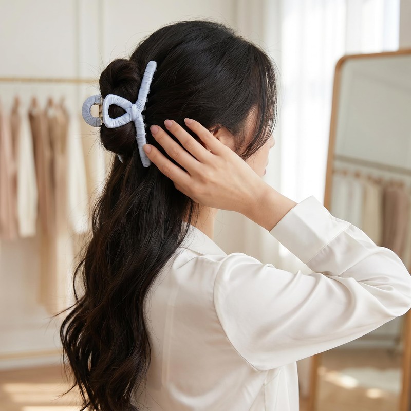 4Pcs Fabric Wrapped Hair Claw Clips for Women, Large Non-Slip