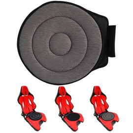 15.7" 360° Rotating Seat Cushion, Seat Cushion for Car Swivel Seat Cushion for Car for Elderly, Portable Rotating Memory Foam for Car, Office, Home, Non Slip & Ergonomic Design (Double Ring-Gray)