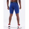 NELEUS Men's Compression Shorts 3 Pack Dry Fit Running Shorts,6081,Black/Blue/White,3XL