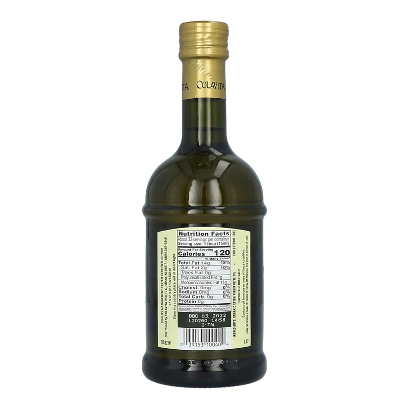 Colavita 100% Organic Extra Virgin Olive Oil 17 oz