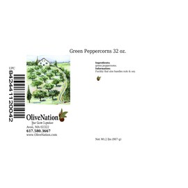 OliveNation Green Peppercorns, Whole, Light Fruity Peppery Flavor, Mild Pepper for Grinder - 32 ounces