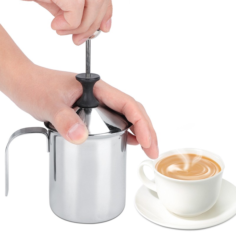 400ml Stainless Steel Double Mesh Milk Creamer Frother Coffee Foam