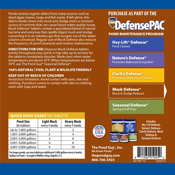 The Pond Guy Muck Defense, Natural Sludge Control Treatment, Water