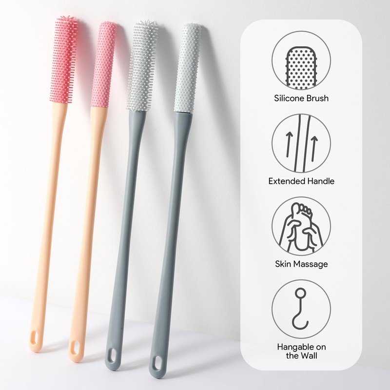 Shower Foot Scrubber Brush,Foot Scrubber in Shower,15" Toe Cleaning Brush