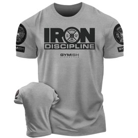 Gymish Lifestyle Iron Discipline Gym Workout Shirt for Men Motivational T-Shirt (MED, Iron Discipline Grey)