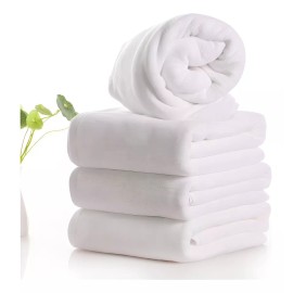 Primavera Toalla De Baño Completo 100% Algodón, 85x 170cm - 650 Grs Color Blanco Cenefa