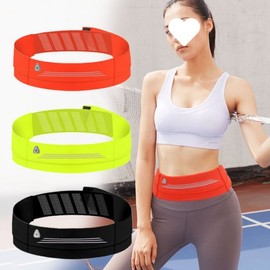 Q6V Unisex Sports Running Belt with Phone Pouch for Fitness & Exercise Women's Rose Red + Fits up to 7-inch Phones 2ea