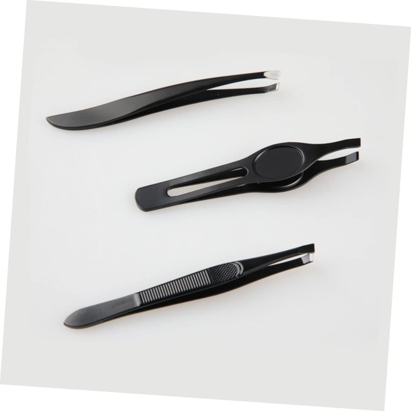 Ipetboom 1Set Stainless Steel Eyebrow Tweezers Mini Eyebrow Clips for