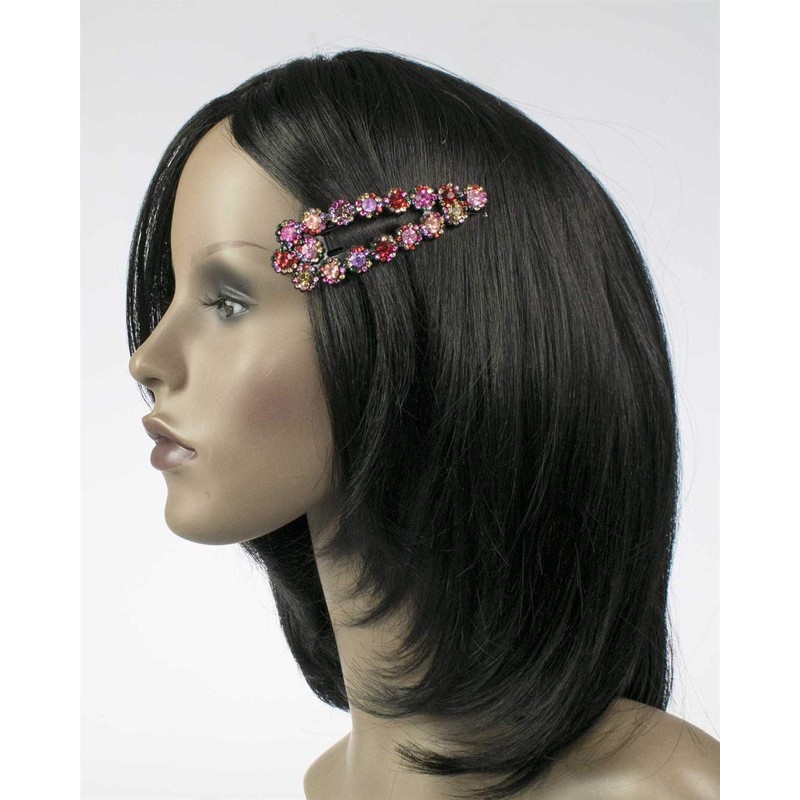 Sparkle Shiny Beautiful Diamante Rhinestone Triangular Shape Snap Hair Clips,