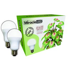 Miracle LED Almost Free Energy 100W Spectrum Grow Lite - Daylight White Full Spectrum LED Indoor Plant Growing Light Bulb for DIY Horticulture, Hydroponics, and Indoor Gardens (604301) 2Pack