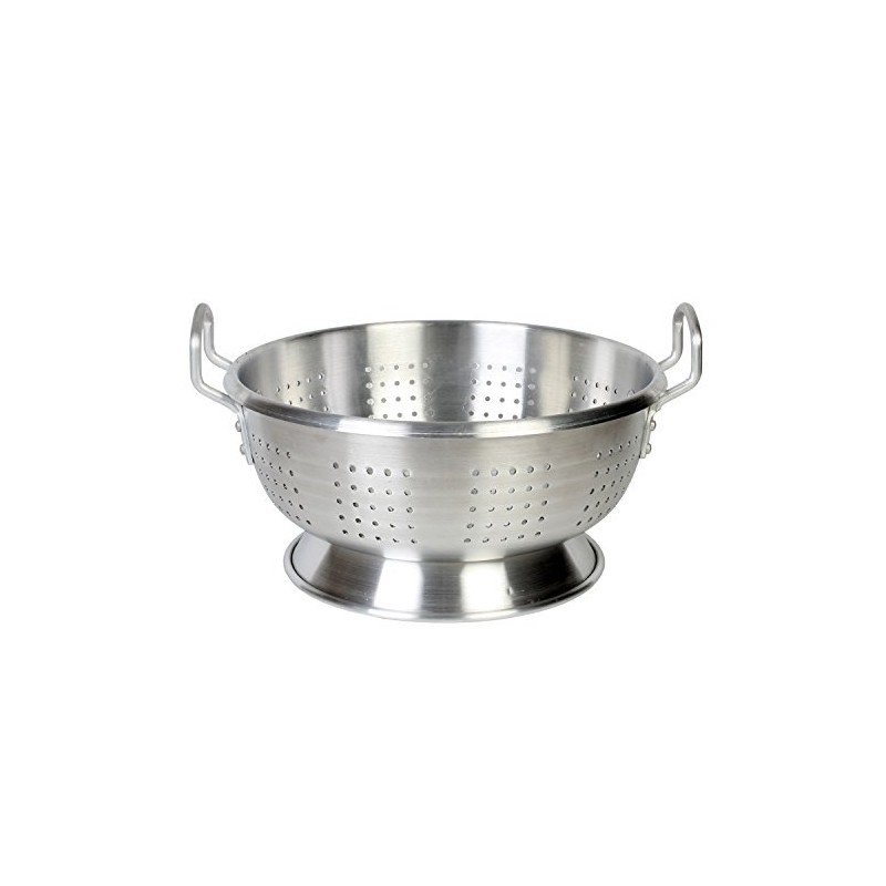 Excellante Aluminum Colander with Base and Handle, Heavy Duty, 16