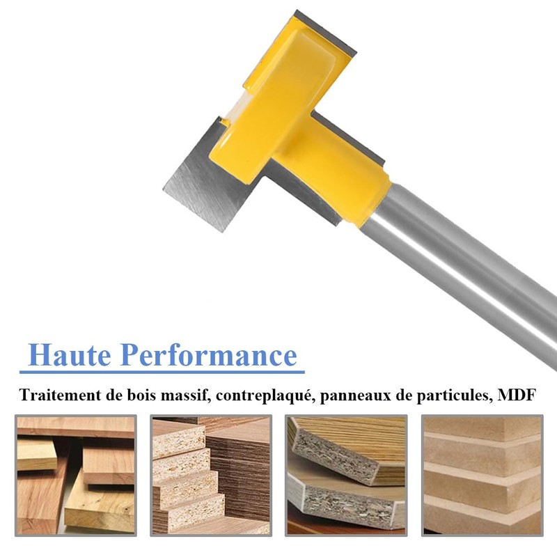 Mesee T-Track Router Bit for Router with Groove 8mm Shank
