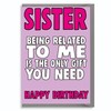 Sister Birthday Card Funny C606