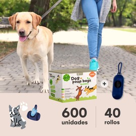 Dog Poo Bags + Poo Bag Holder | Poo bags Eco with poo bags dispenser. Poo bags dog eco strong and durable. Perfect for small and large dogs. Poop Bags dog + Bags holder. Poo Bags with handles