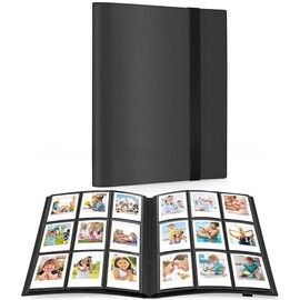 Ailunate Album, Large Capacity, File Holder, Polaroid Case, Storage, Intax Mini, Storage, 360 Sheets (Black)