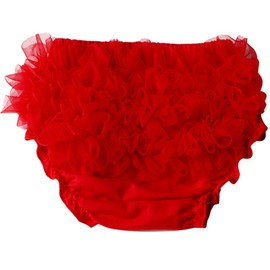 Uttpll Baby Bloomers for Toddler Girls Ruffle Diaper Covers Infant Newborn Shorts Panty Cute Cotton Baby Girl Shorts Christmas Holiday Party Red 6-12 Months