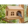Wooden Bird House for Small Birds – Removable Bottom Net,