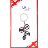 I Luv LTD Multi Union Jack Keyring Target, multi-coloured